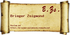Brieger Zsigmond névjegykártya