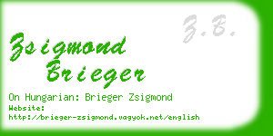 zsigmond brieger business card